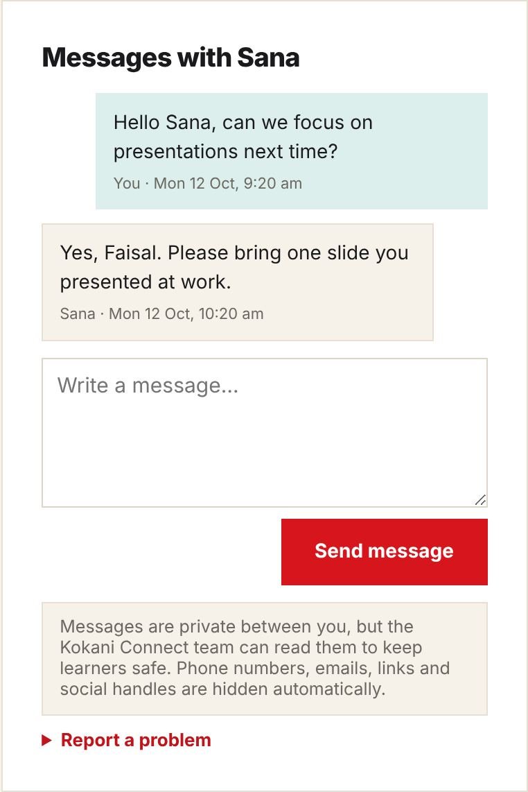 Messages with a teacher