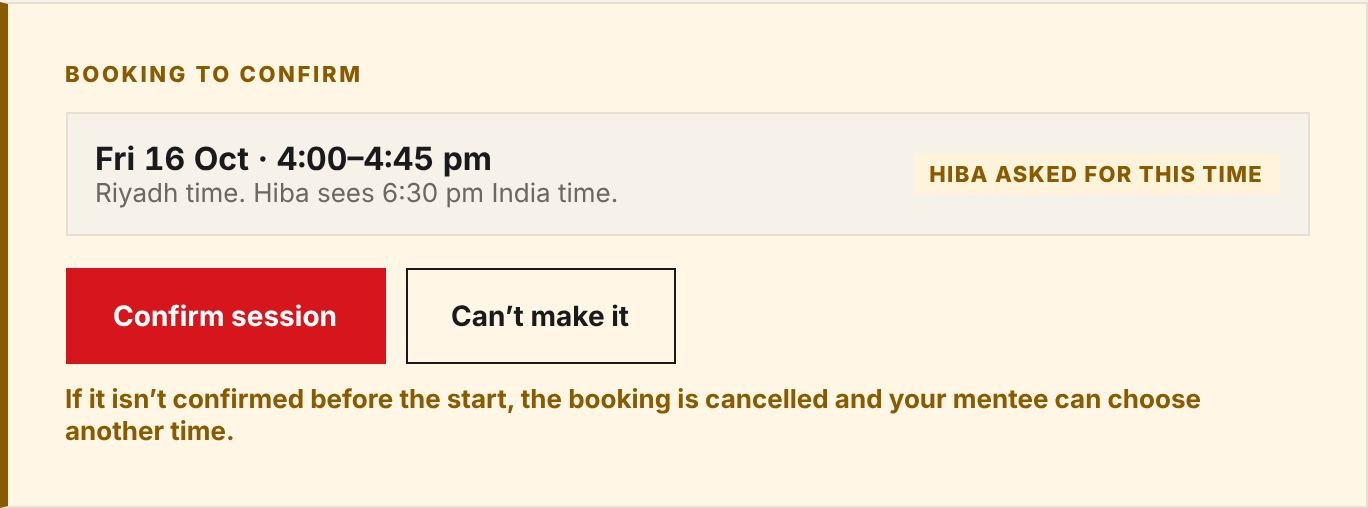 A booking to confirm
