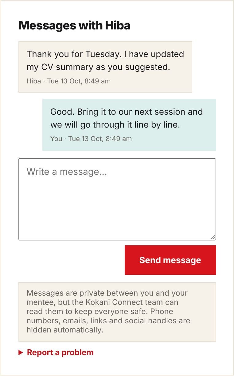 Messages with a mentee