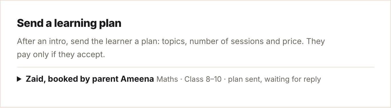 Send a learning plan form